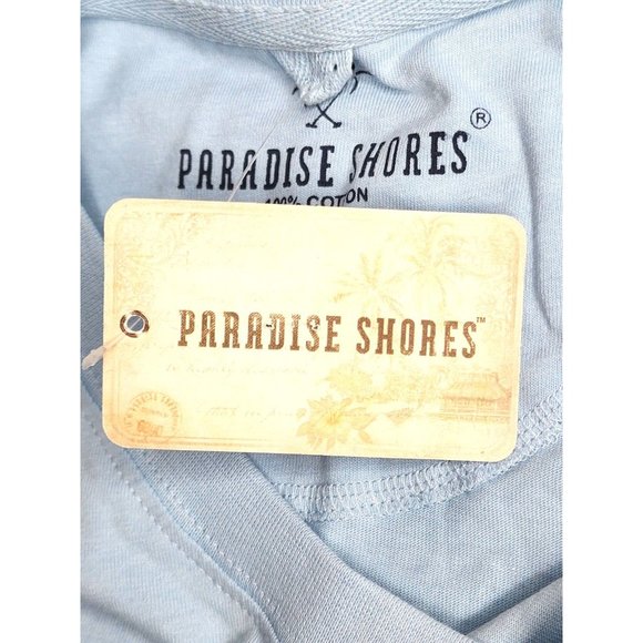 Paradise Shores Cotton XL 5011 Geyser Lei Over Charters Teal Blue T Shirt - Picture 6 of 16